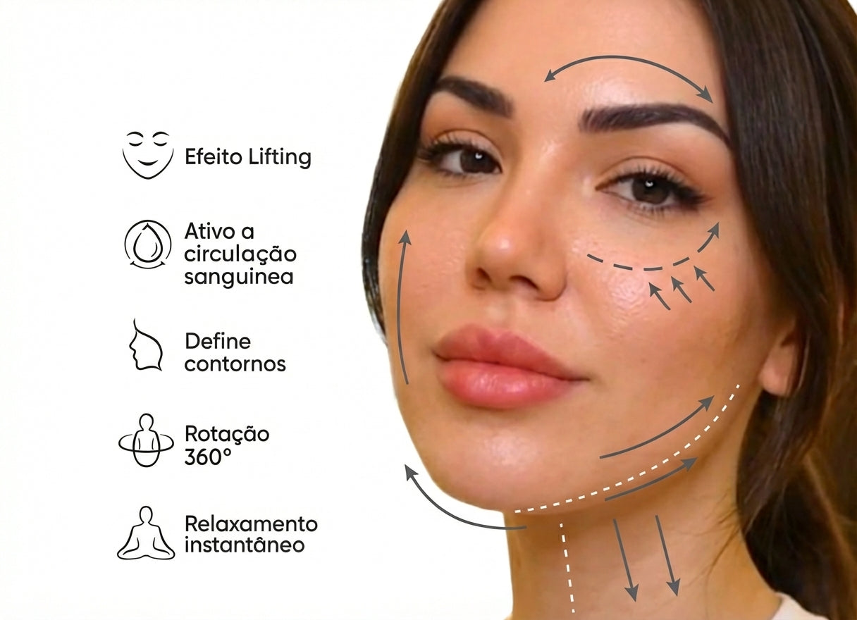 Revitalize Pró 3 em 1 - Massageador Facial Anti-Rugas