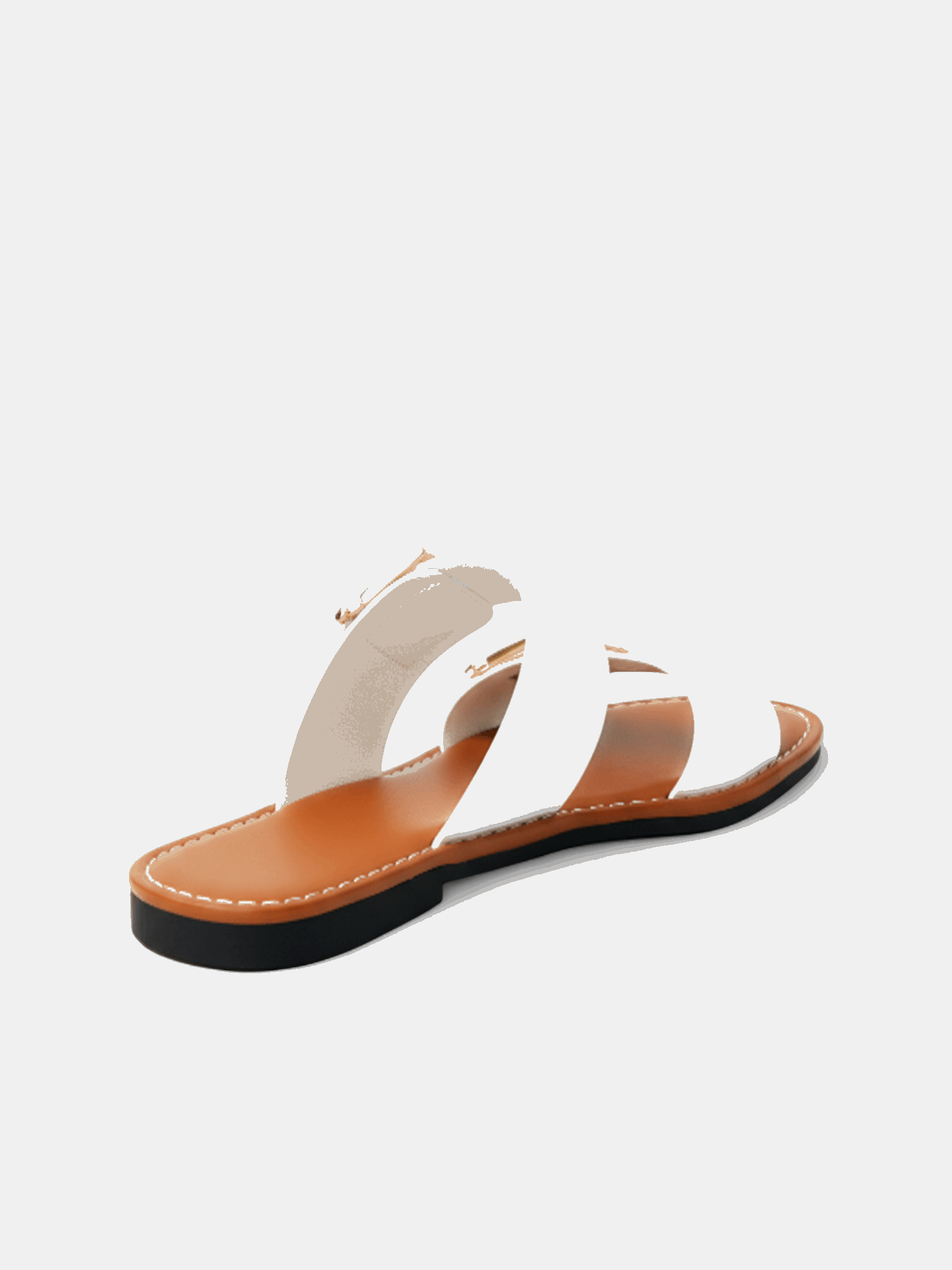 Sandália Rasteira Tiras Largas Fivelas Dupla Dourada