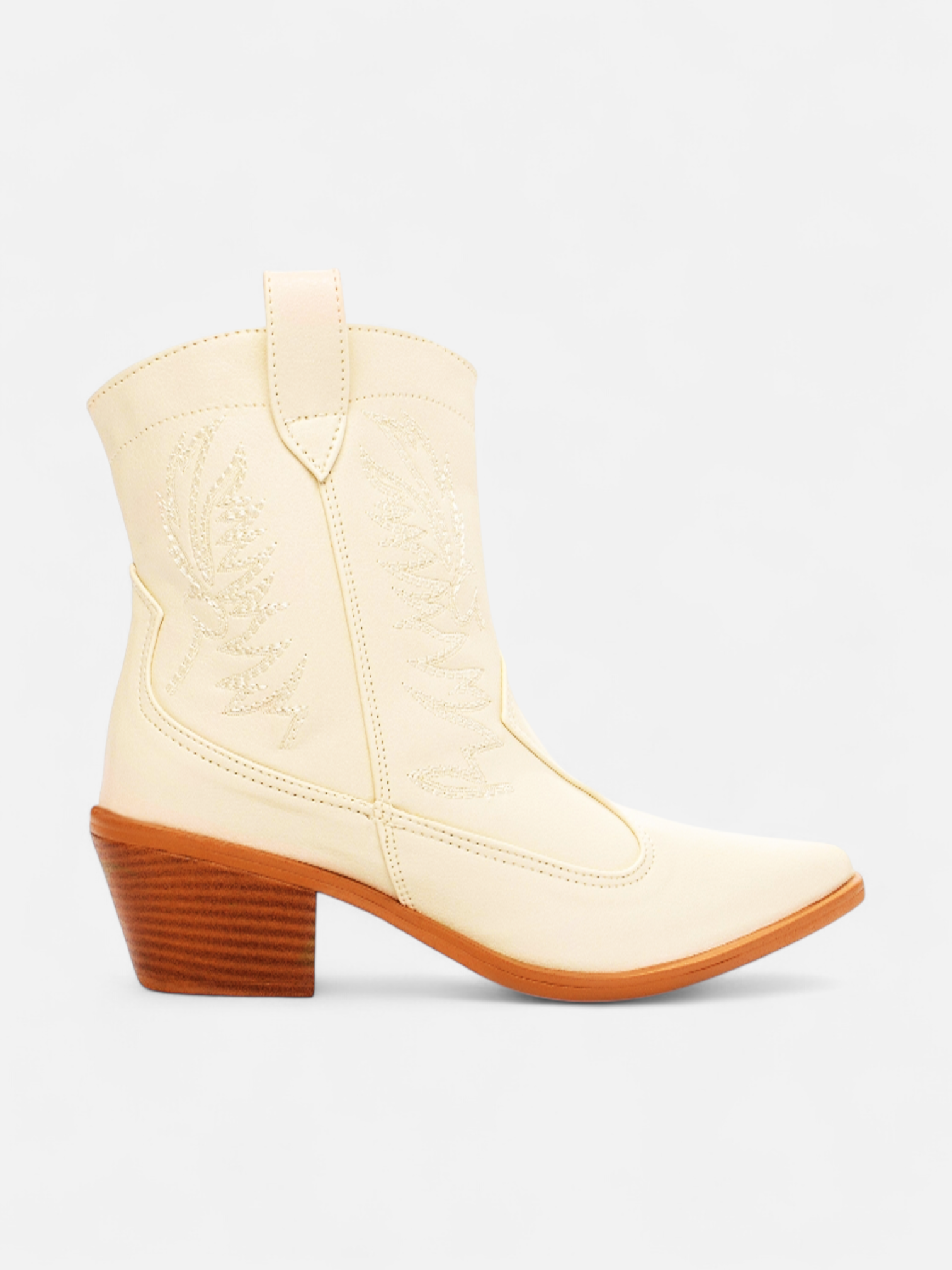 Bota Texana Salto Grosso Cano Baixo Bordada