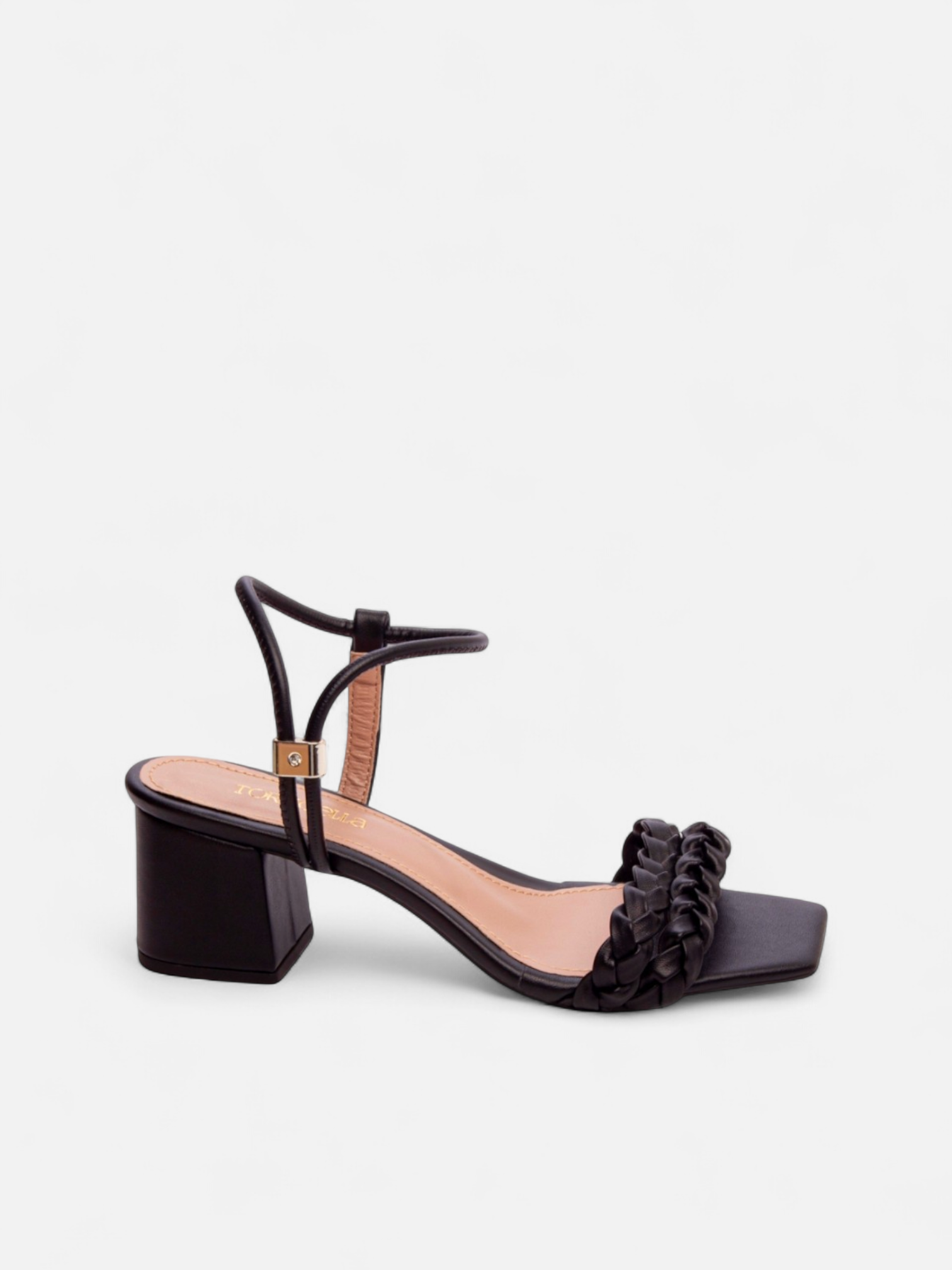 Sandália Napa Preto com Peça de Ajuste em ABS