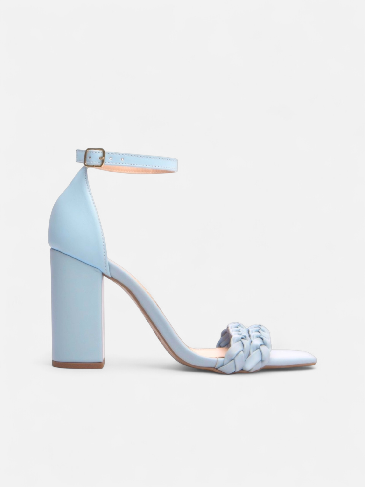 Sandália Salto Napa com Fivela de Metal