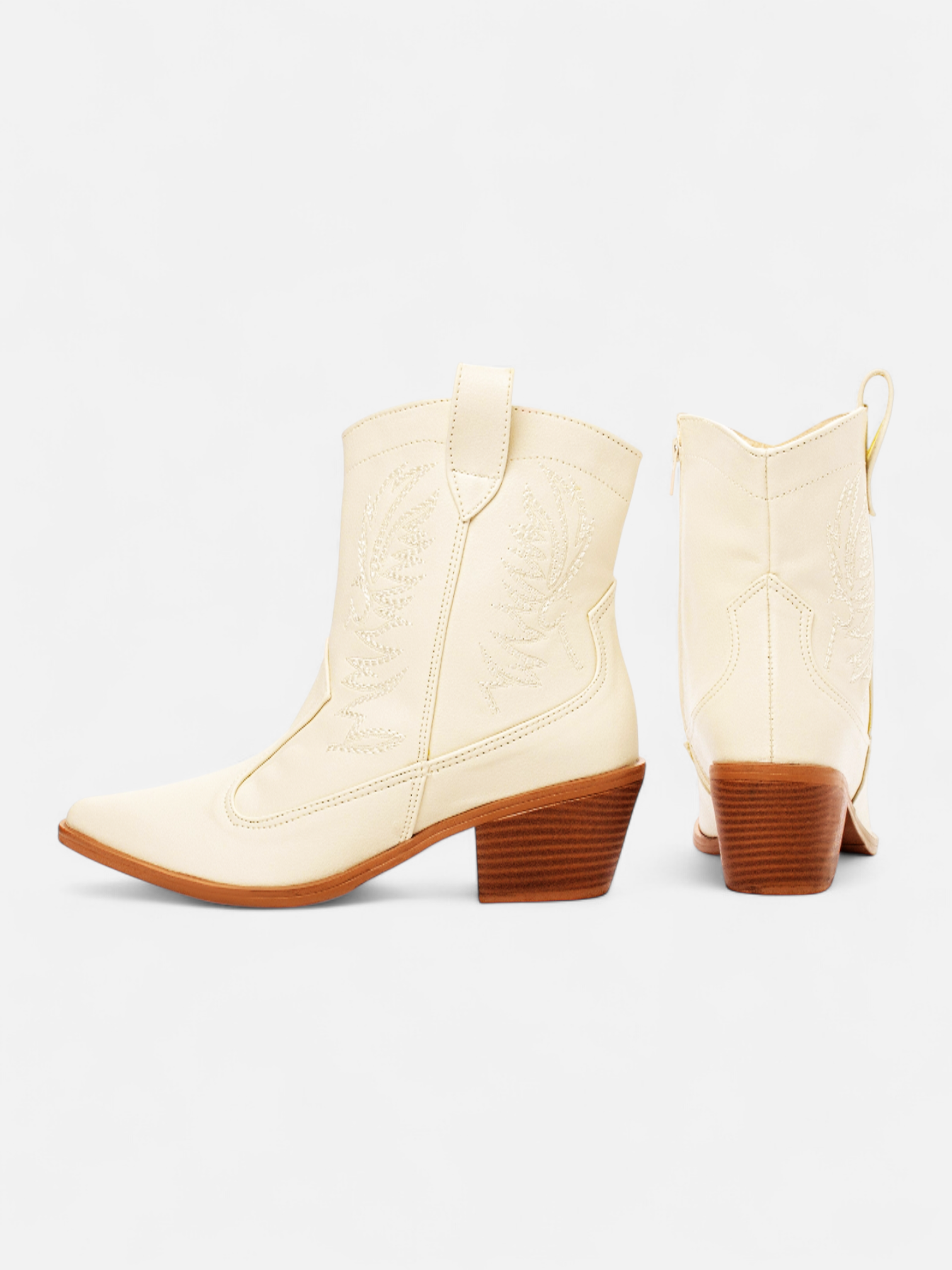 Bota Texana Salto Grosso Cano Baixo Bordada