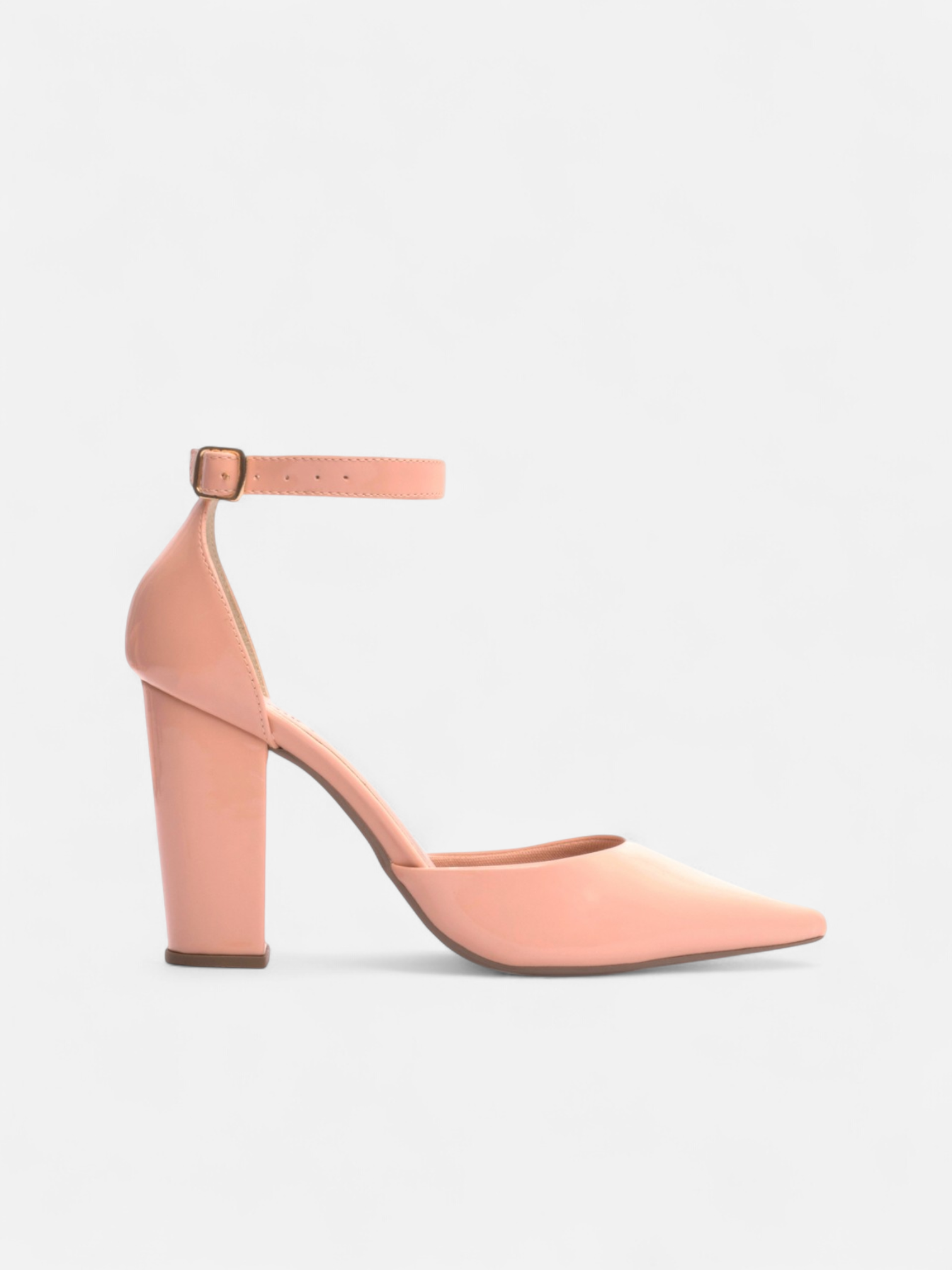 Scarpin Verniz Caramelo com Fivela Dourada