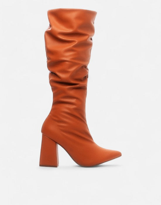 Bota Napa Franzida Cano Alto Salto Bloco
