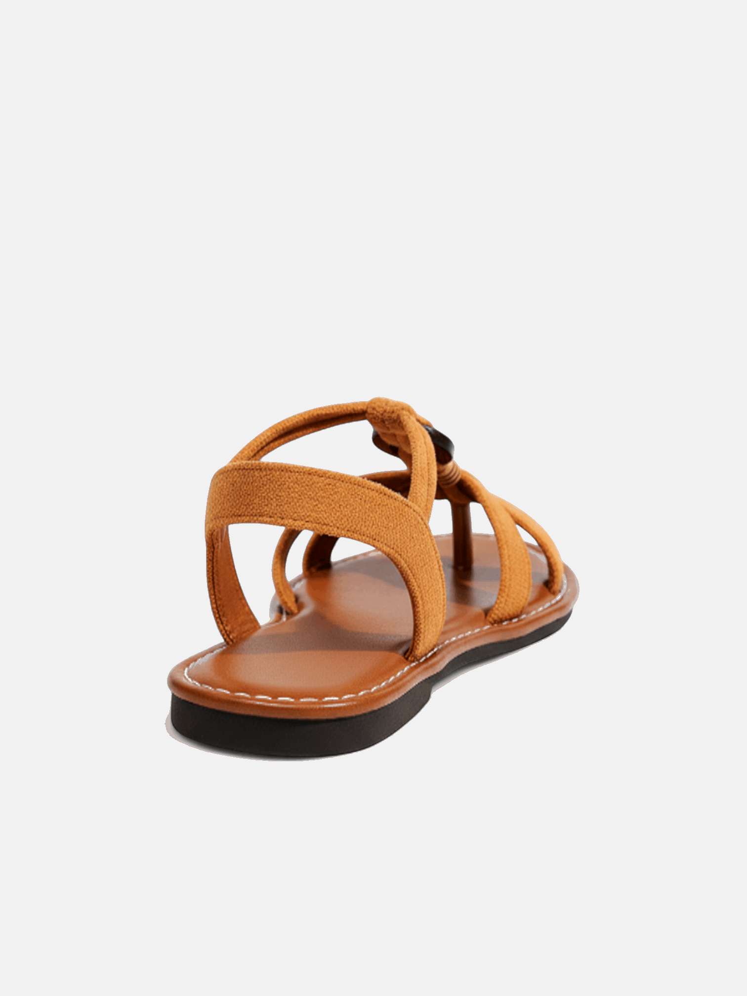 Sandália Rasteira com Tiras Cruzadas Detalhe T-tied