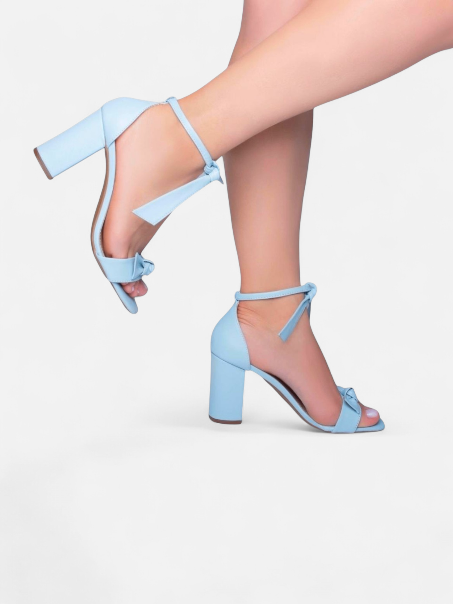 Sandália Salto Grosso Laços Napa Caramelo