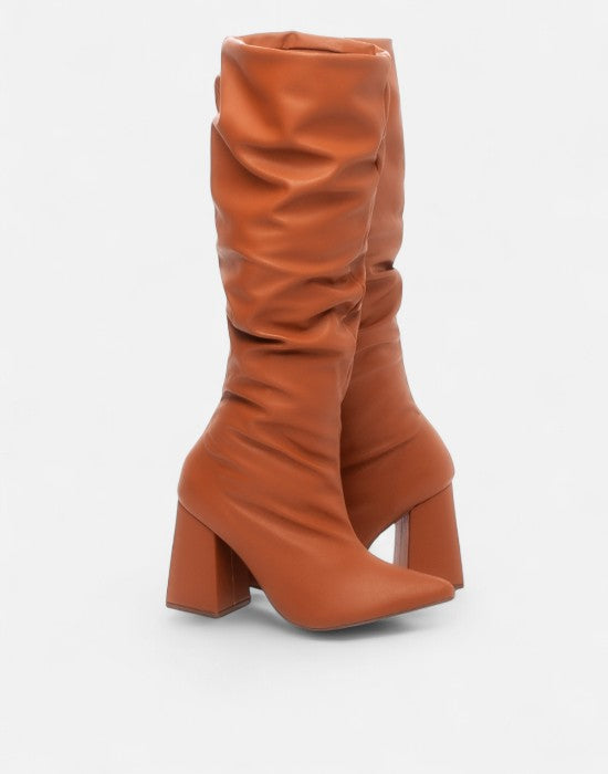 Bota Napa Franzida Cano Alto Salto Bloco