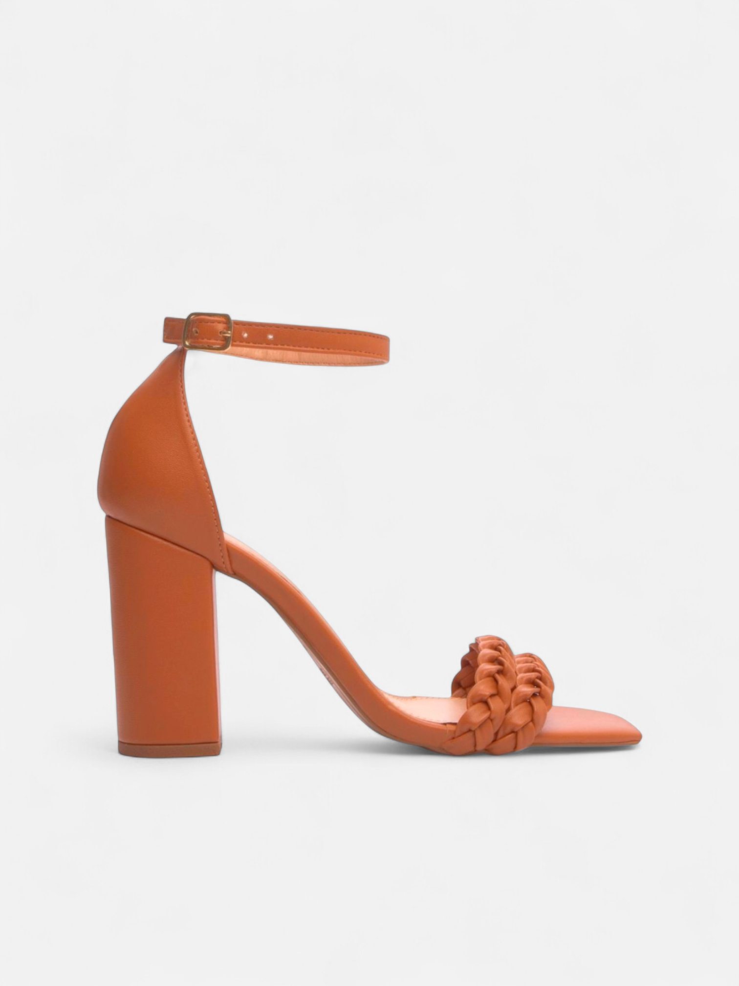 Sandália Salto Napa com Fivela de Metal