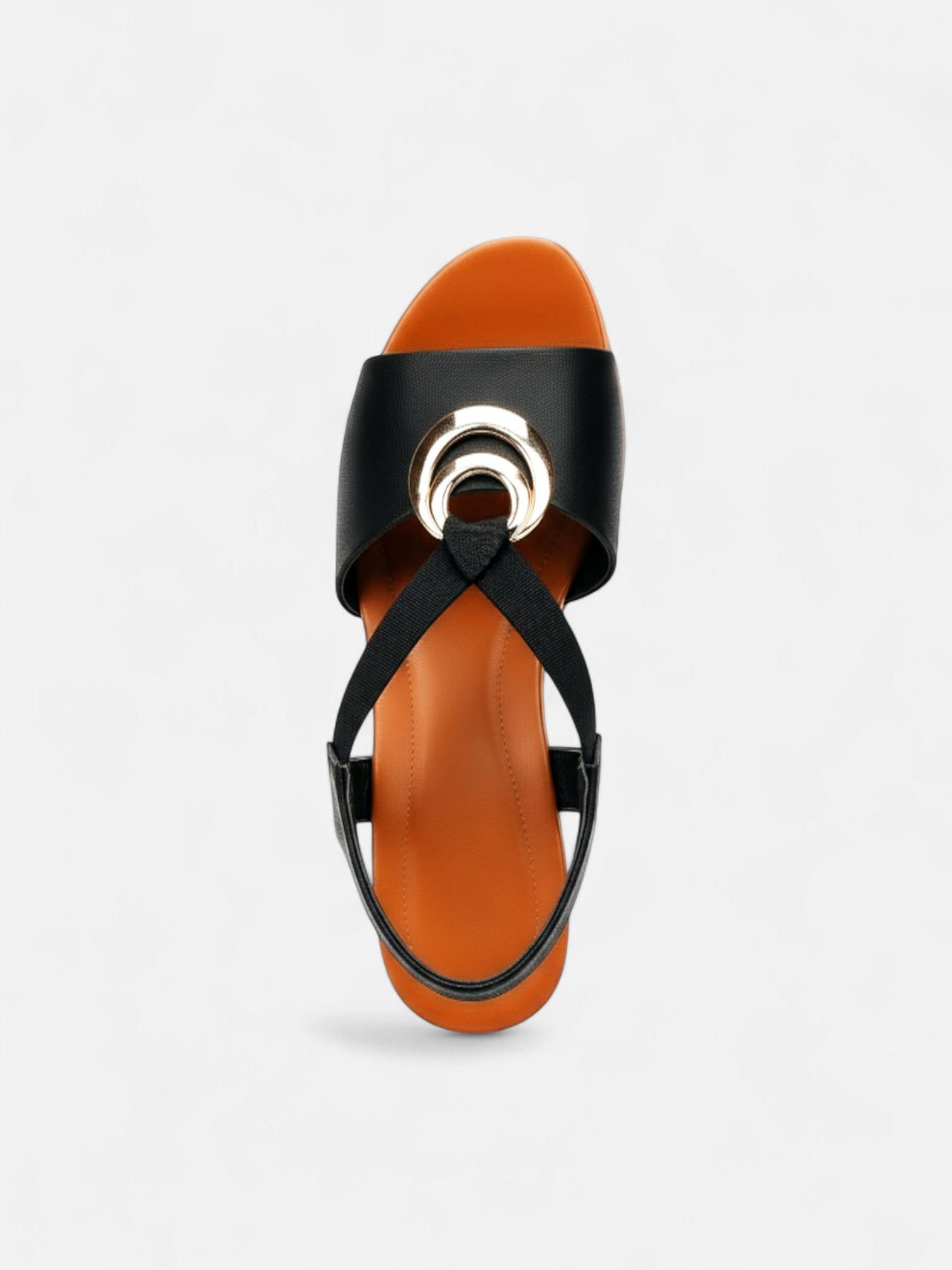 Sandália Anabela Tira Larga Metal Lua