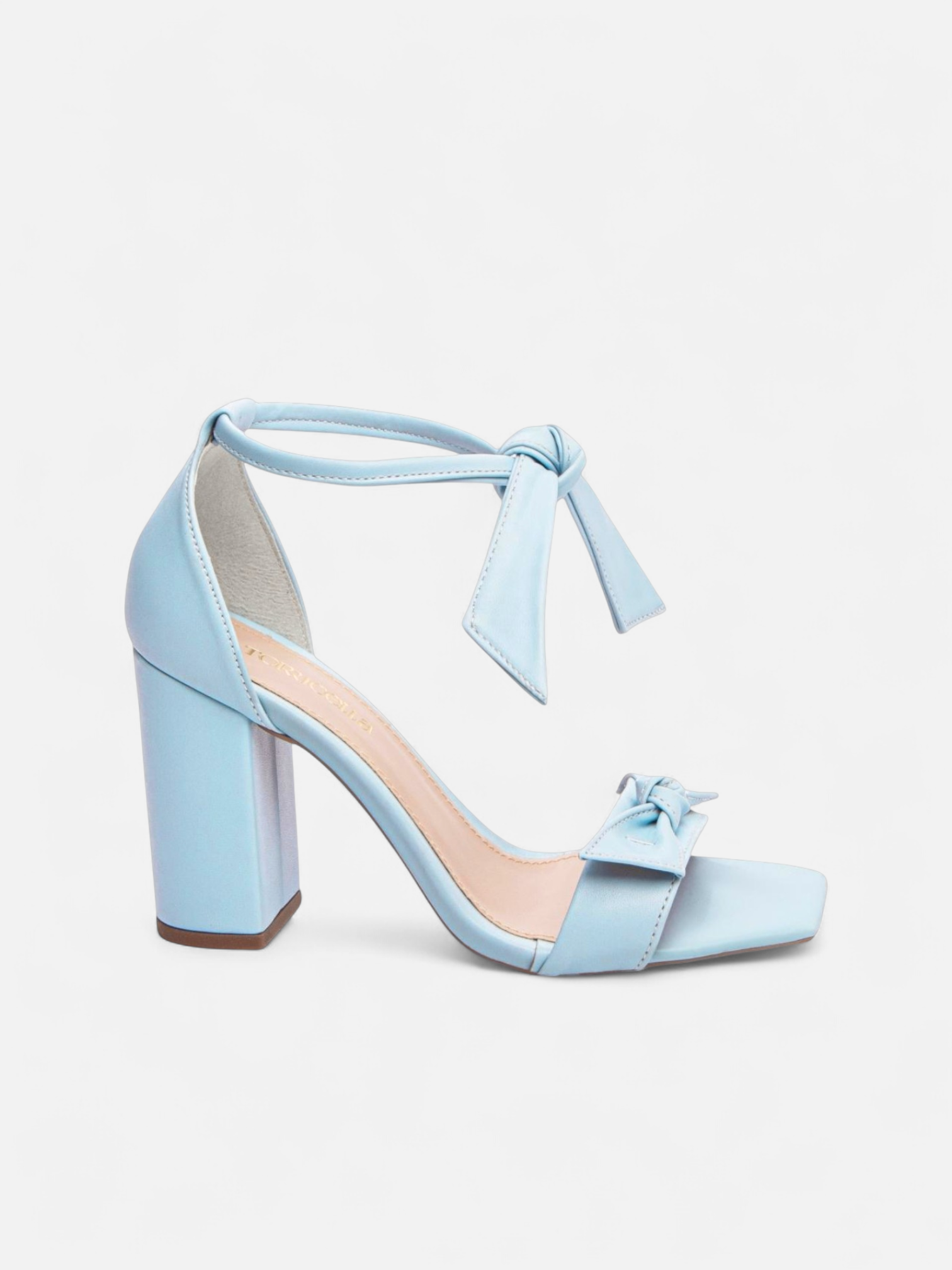 Sandália Salto Grosso Laços Napa Caramelo