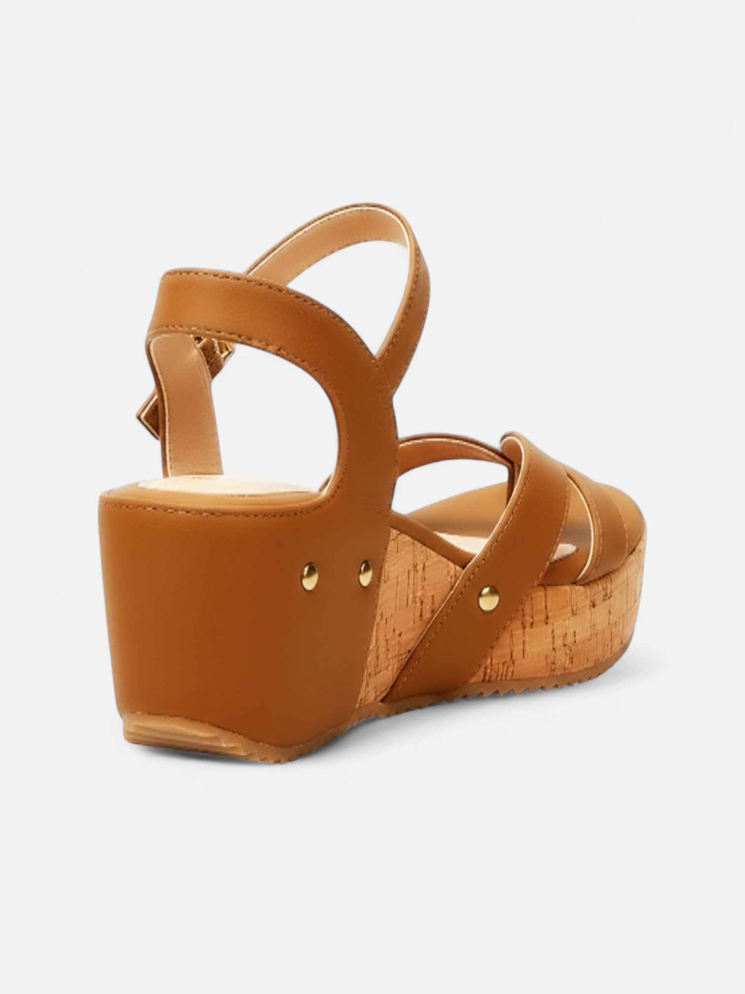 Sandália Anabela Plataforma Tira Dedo Cortiça