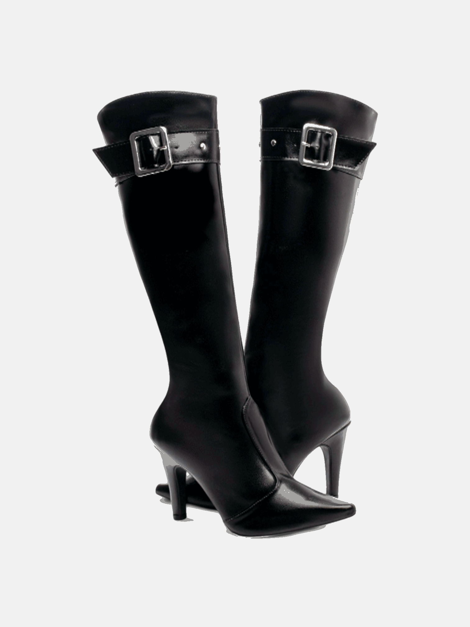 Bota Cano Alto Bico Fino com Ajuste em Fivela