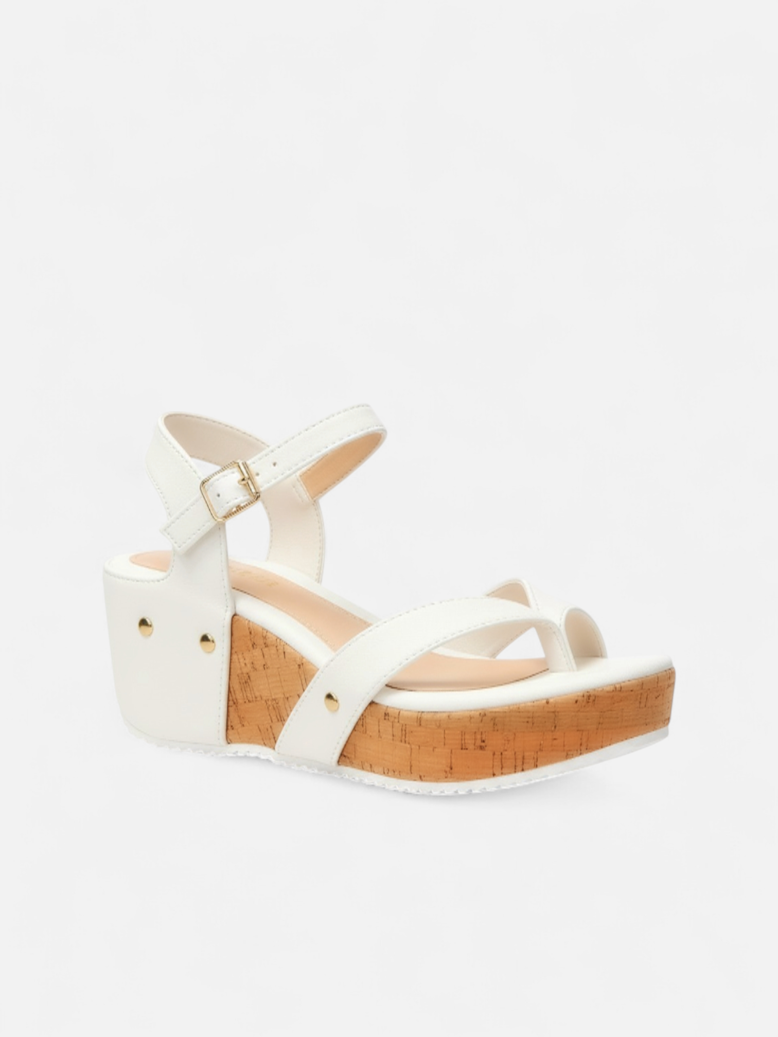 Sandália Anabela Plataforma Tira Dedo Cortiça