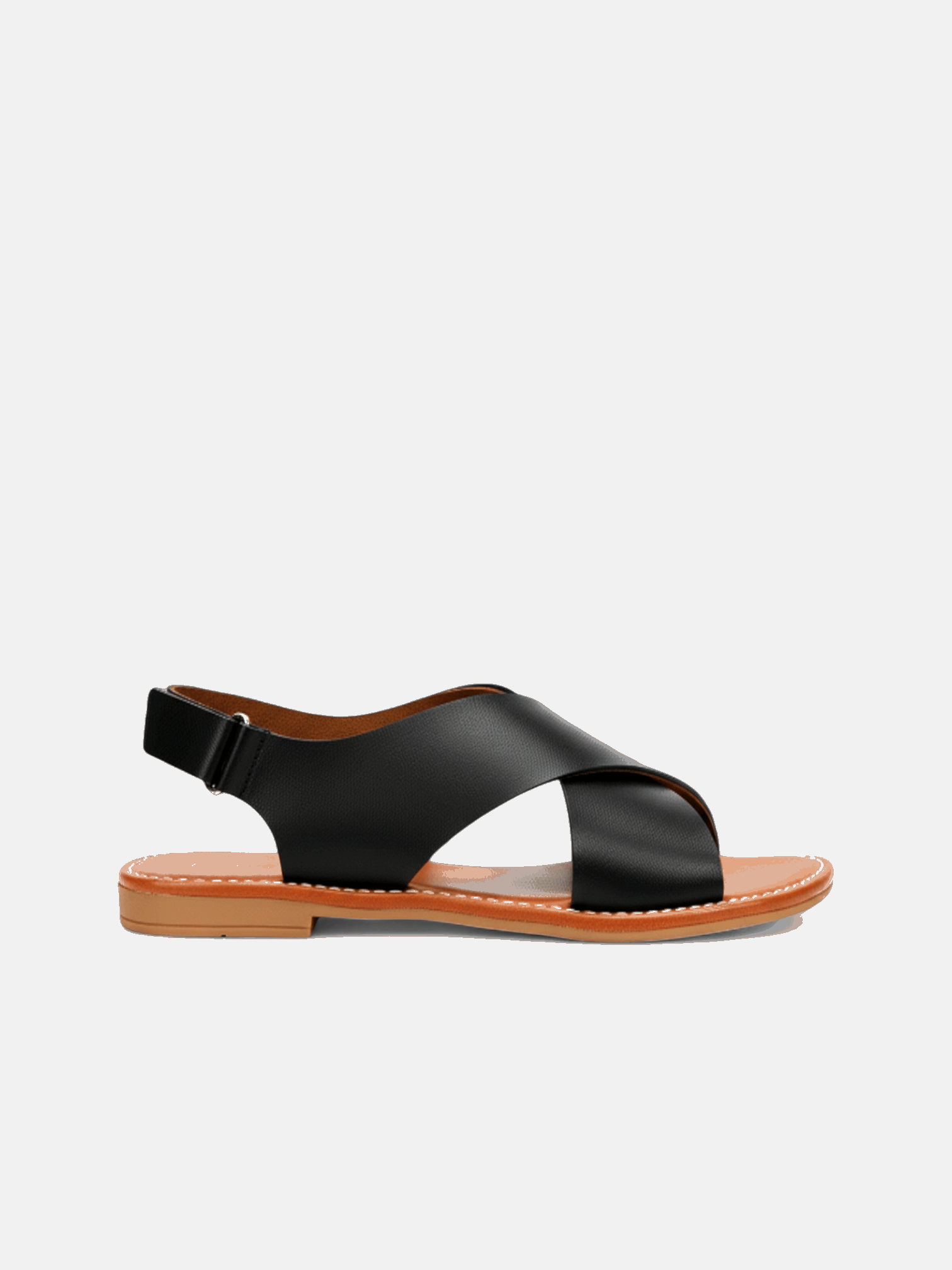 Sandália Rasteira Tiras Nó Fivela