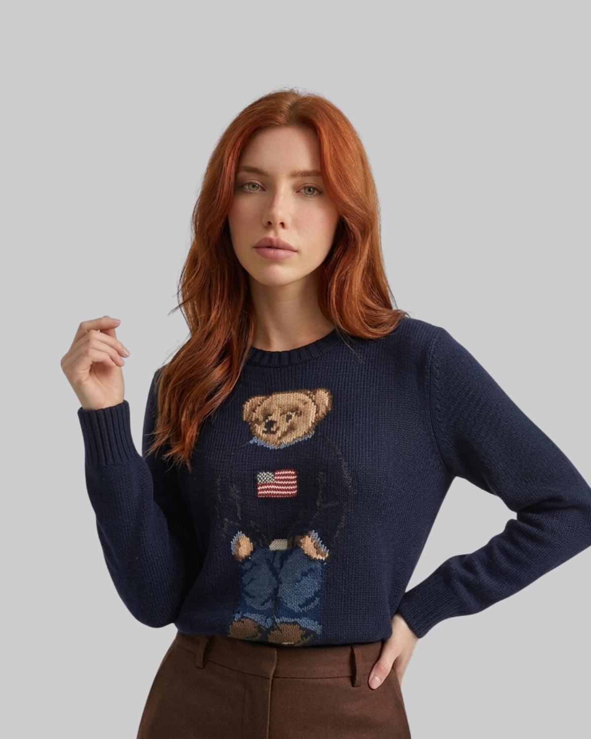 Suéter Bear EUA Azul-Marinho