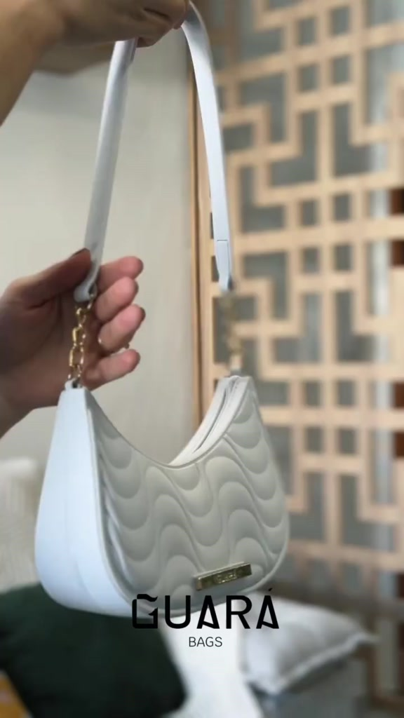 Bolsa Feminina Transversal Pequena Branca Elegante e Sofisticada