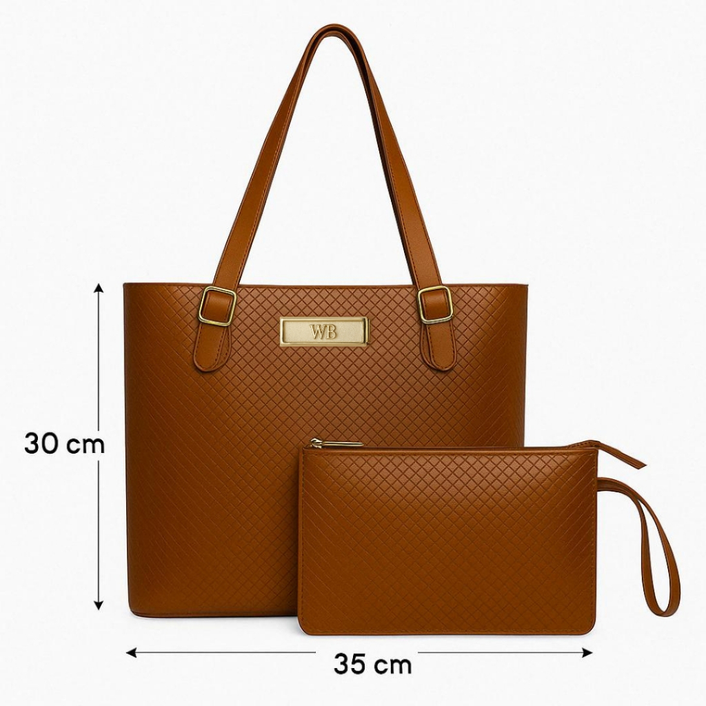 Bolsa Shopping Texturada Com Alça De Ombro Grande Espaço Interno E Nécessaire Willibags