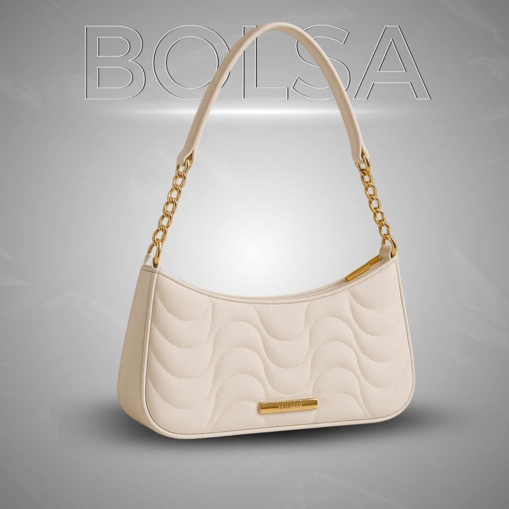 Bolsa Feminina Transversal Pequena Branca Elegante e Sofisticada