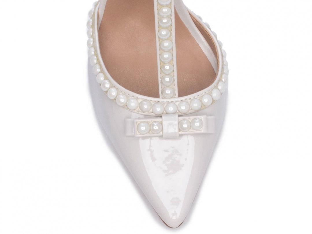 Scarpin Off White com Detalhe Perolado Calçados Femininos - #carminito#