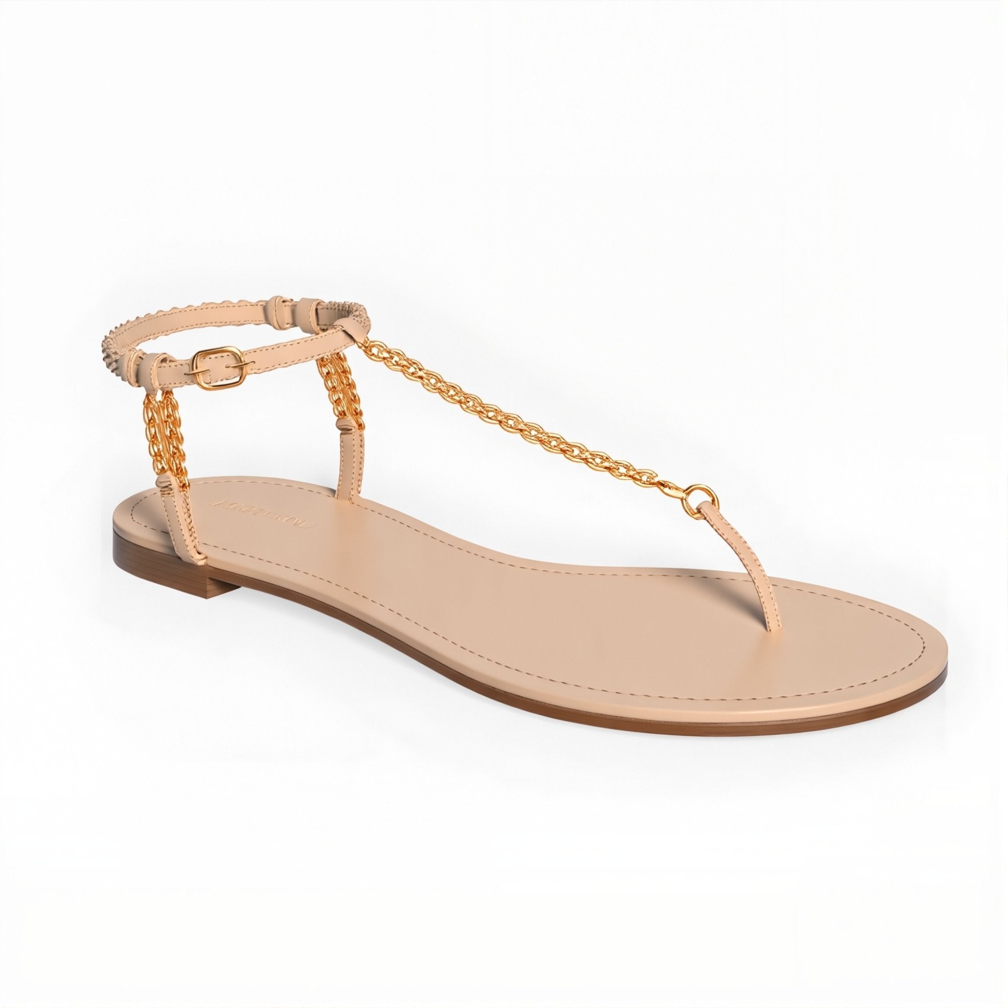 Sandália Rasteira Dedo com Tira Dourada Slip - On Casual Verão desconto de outono - carminito