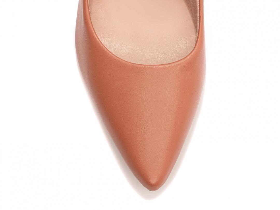 Scarpin Napa Caramelo Salto Grosso desconto de outono - carminito