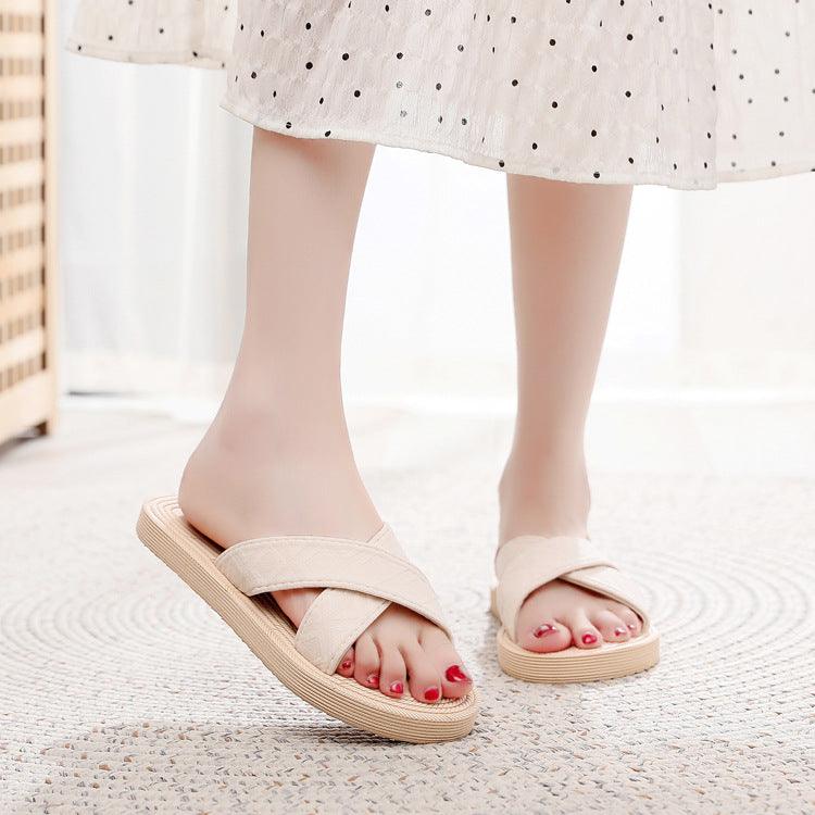 Sandália Rasteira Palha Cruzada Boho Verão - #carminito#