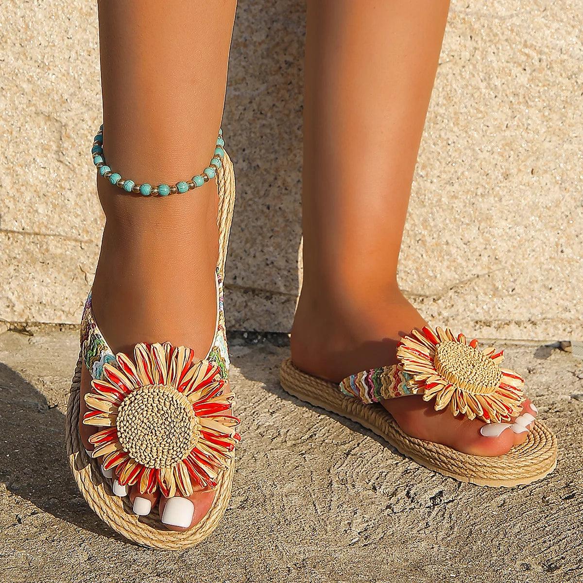 Sandália Rasteira Girassol Verão - #carminito#