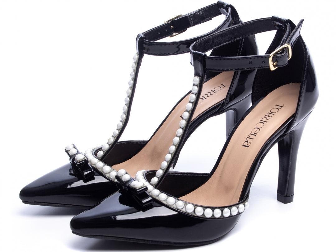 Scarpin Verniz Preto Pérolada - #carminito#