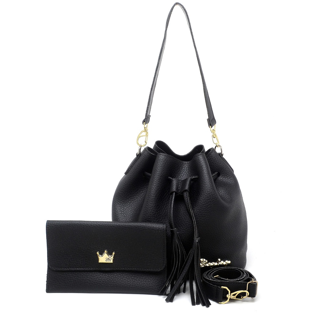 Kit Bolsa e Carteira Feminina Shopbag Saco Egito Lançamento